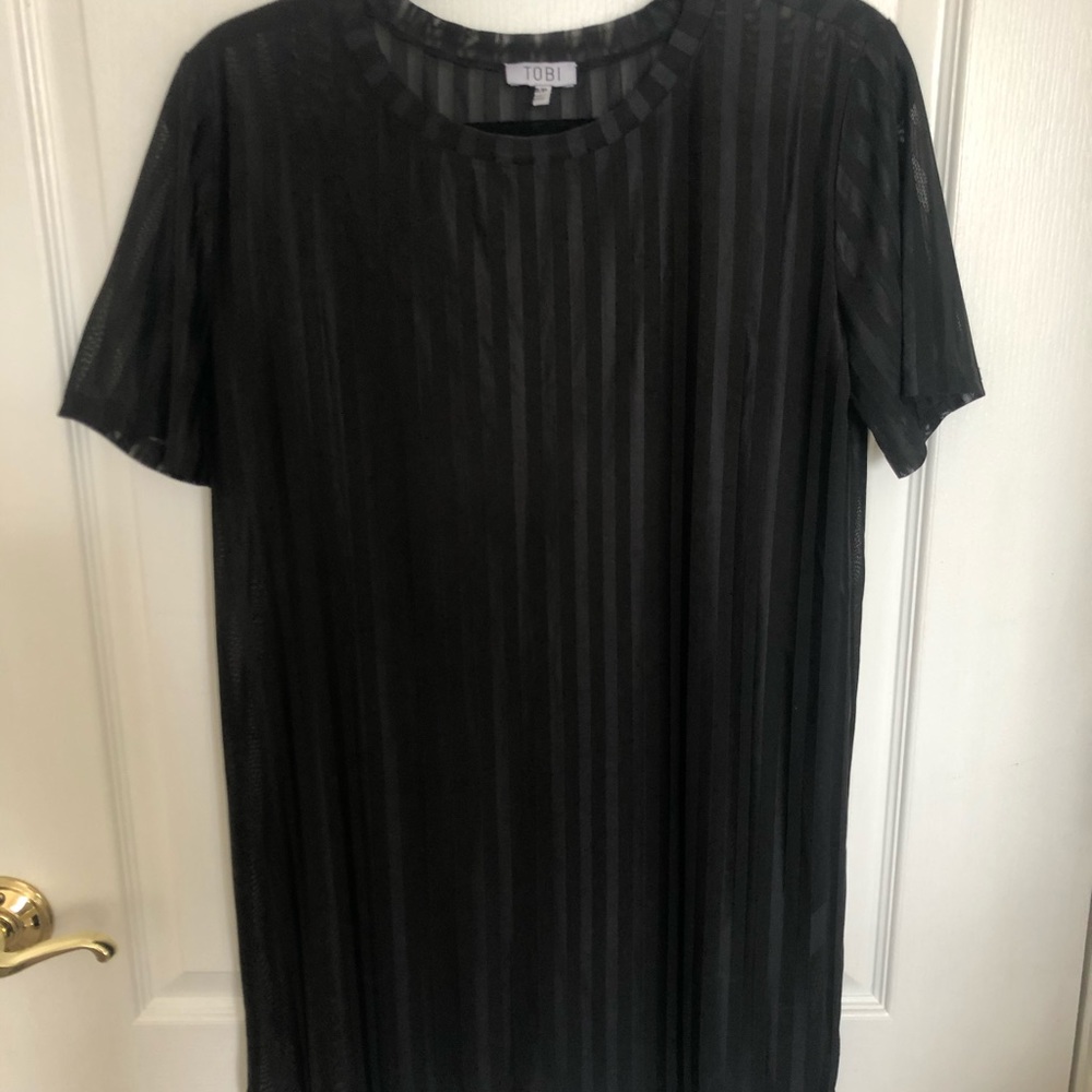 Black sheer shift dress